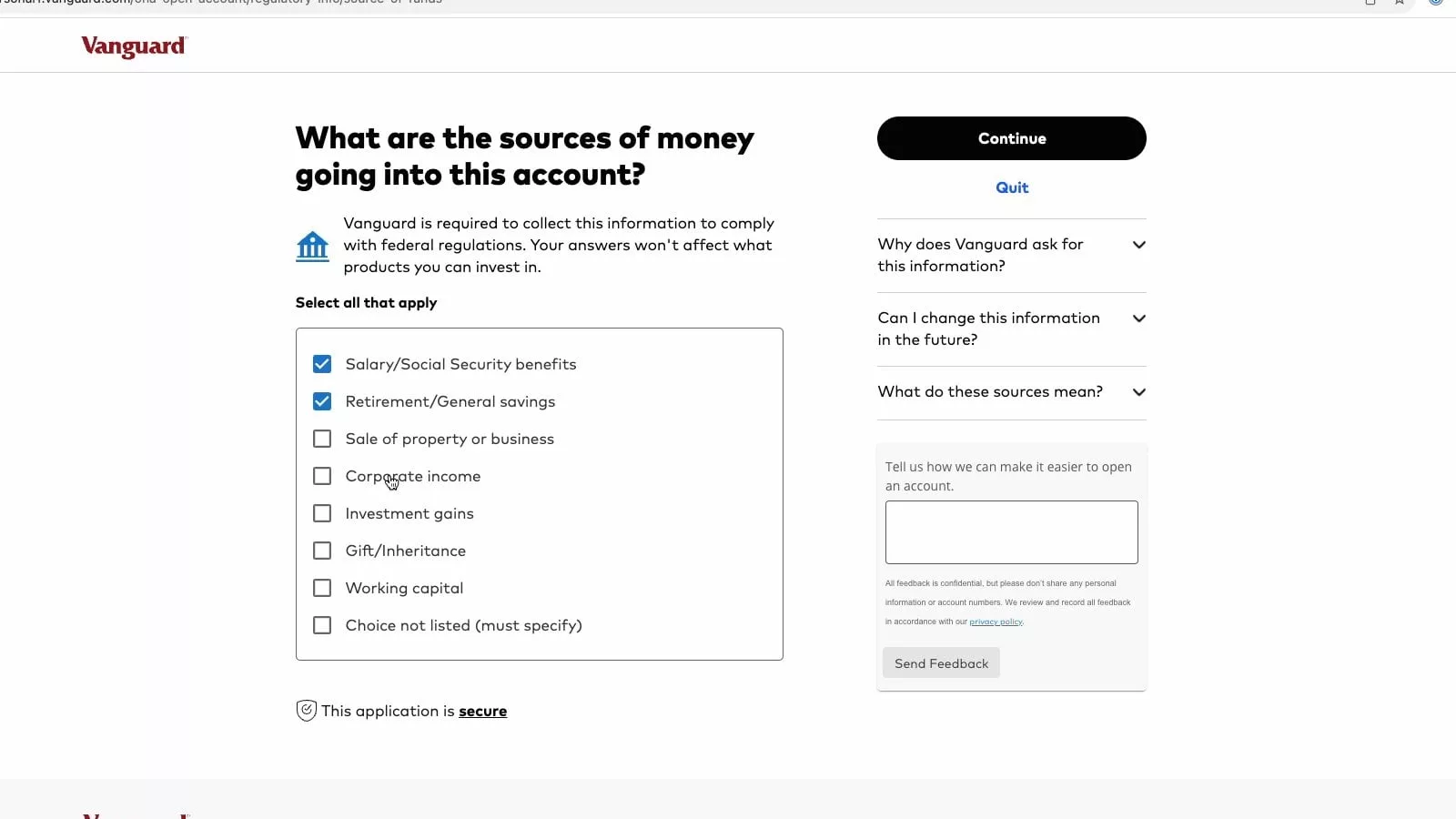 page to select source of income for Roth IRA